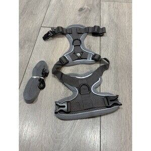 Gray Cat Small Dog Harness & Leash Set Size M Reflective Escape Proof